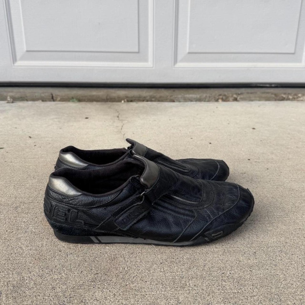 BLACK DIESEL KEEP SLIP ON STRAP SNEAKERS